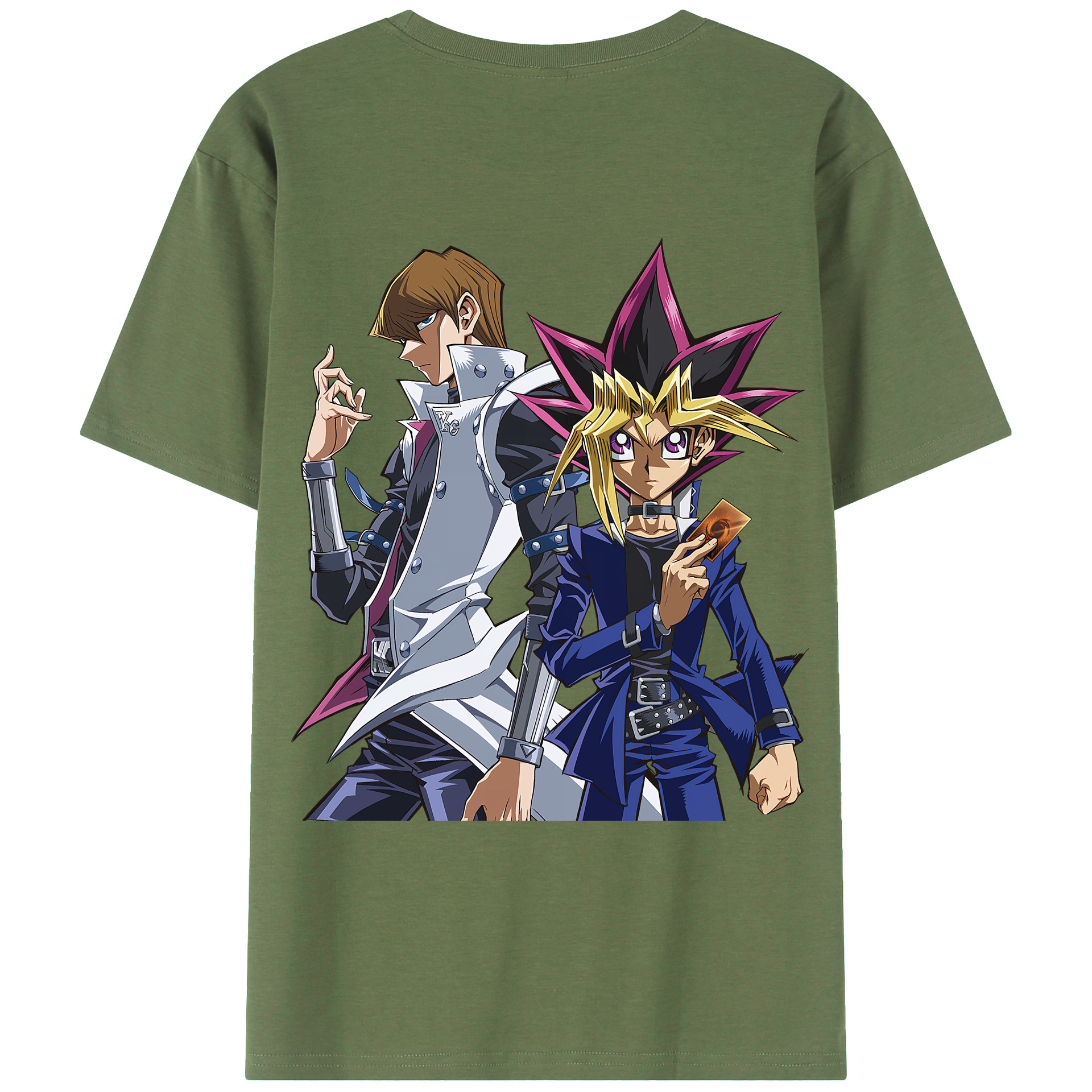 （画像用） 遊☆戯☆王 Yu-Gi-Oh! 綿100％ メンズ半袖Tシャツ（バックプリント） 通気性